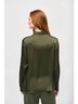 Joseph Ribkoff Solid Green Satin Straight Top in Java Size 16 - photo 3
