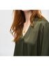 Joseph Ribkoff Solid Green Satin Straight Top in Java Size 16 - photo 4