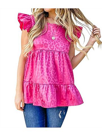 AndTheWhy Thanks To You Blouse in Hot Pink (view 2)