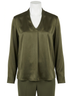 Joseph Ribkoff Solid Green Satin Straight Top in Java Size 16 - photo 1
