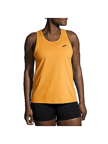 Brooks Women's Distance Tank 2.0 Top in Heather Sun Glow (view 2)