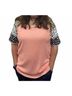 Bibi Solid Orange Printed Short Sleeve Tee Top in Peach Size XL - photo 2