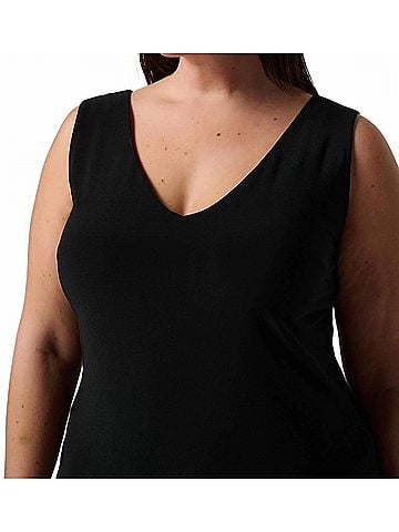 Joseph Ribkoff V Neck Tank in Black (view 2)