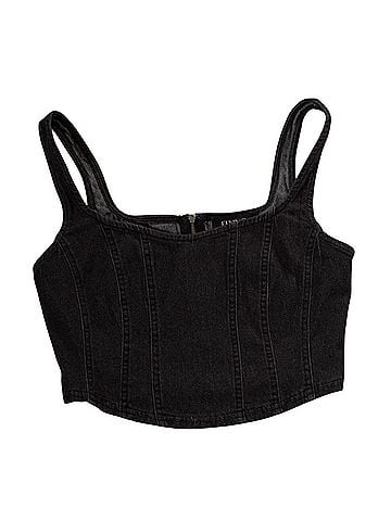 Flying Tomato Women's Tommie Crop Top in Black (view 1)