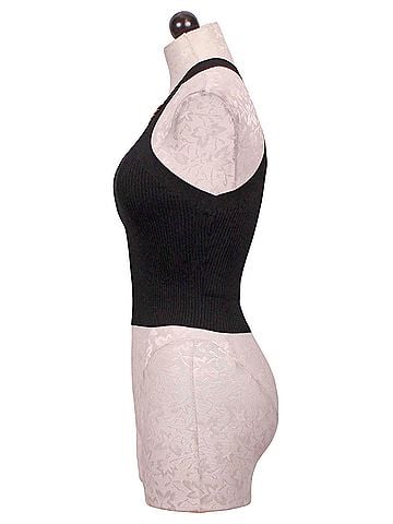 Generation Love Tulip Rib Halter in Black (view 2)
