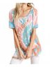 Bibi Pink Mint Tie Dye Top in Pink Size XL - photo 3