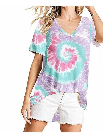 Bibi Cypress Tie Dye Top in Lavender Multi (view 2)