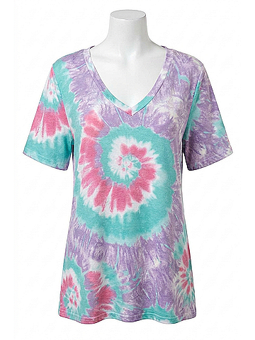 Bibi Cypress Tie Dye Top in Lavender Multi (view 1)