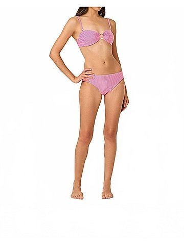 Lilly Pulitzer Katara Bandeau Swim Top in Cherry Blossom Pink Seersucker Stripe (view 1)