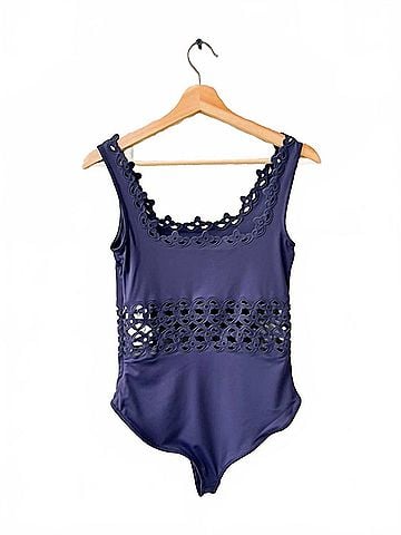 Sea New York Leila Eyelet One Piece in Navy (view 2)