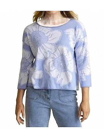 Habitat In Bloom Jacquard Sweater in Hydrangea (view 2)
