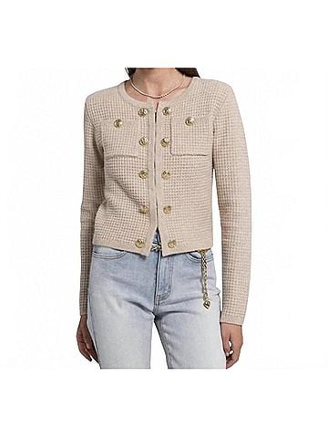 Generation Love Knit Cardigan in Heather Oatmeal (view 2)