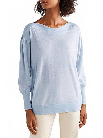 Hatch Women's The Caly Knit Sweater in Sky Blue (view 2)
