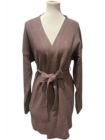 Sage the Label Women's Wrap Tie Cardigan in Toffee (view 1)