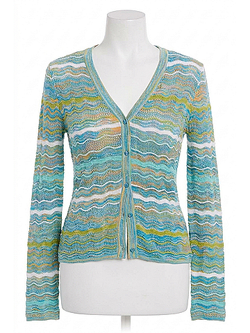Allison Colleen Semi-Sheer Cardigan in Aqua Spacedye (view 1)