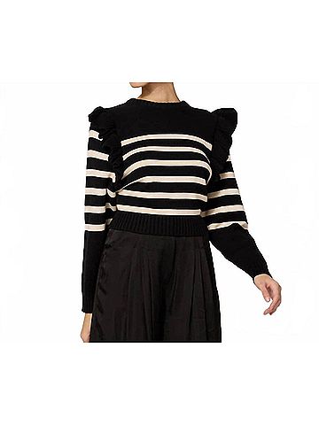 Cleobella Blair Sweater in Black/Ivory (view 2)