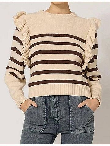 Cleobella Blair Sweater in Cream/Brown (view 2)