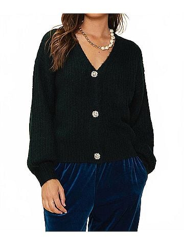 Skies Are Blue Prado Cardigan in Black (view 2)