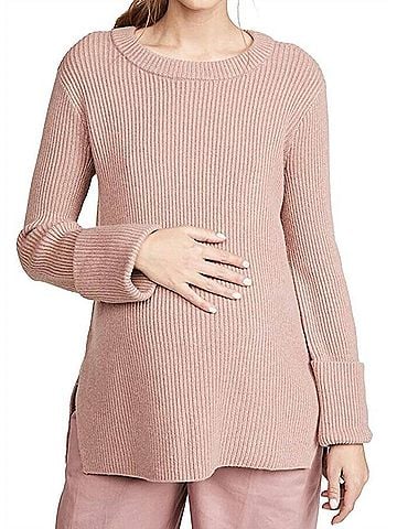 Hatch Women's Cecile Knit Sweater in Rosewood Pink (view 2)