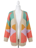 Easel Brown Prism Long Cardigan in Multi Colored Size M - photo 1