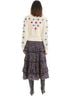Allison Floral White Embroidered Pom Cardigan in Ivory Size M - photo 3