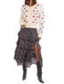 Allison Floral White Embroidered Pom Cardigan in Ivory Size M - photo 4