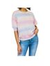 Bibi Stripes Pink I'll Never Stop Striped Sweater in Multi Color Size 2X - photo 3