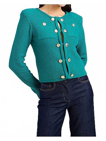Generation Love Cypress Cardigan Top in Topaz (view 2)