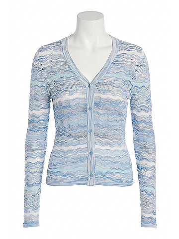 Allison Colleen Cardigan in Blue Space Dye (view 1)