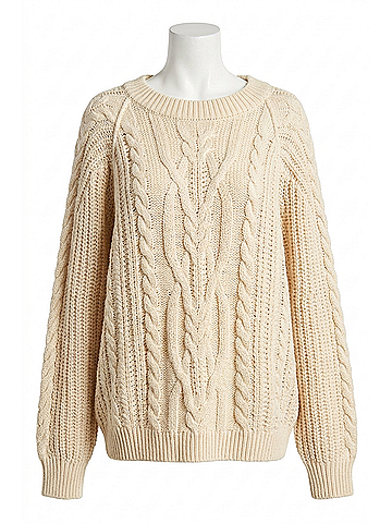 Free People Frankie Cable Sweater in Ivory (view 1)