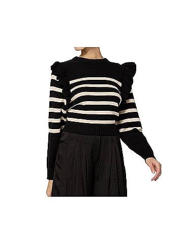 Cleobella Blair Sweater in Black/Ivory (view 2)