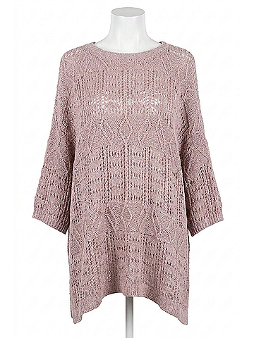 Easel Light Sweater Knit Top in Mauve (view 1)