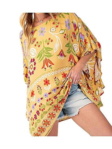 Easel Margaret Kaftan in Yellow Multi (view 2)