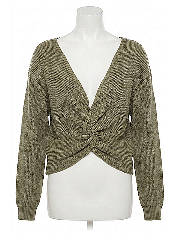 Le Lis Hold Me Close Twisted Sweater Top in Sage (view 1)