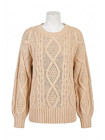 Sage the Label Cedar Oversized Cable Knit Sweater in Cream (view 1)