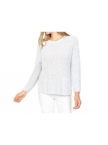 Habitat Fisherman Rib Pullover in White (view 2)
