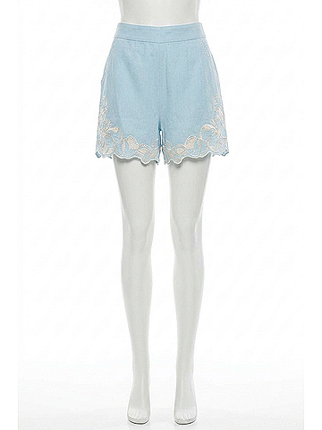 Cleobella Etienne Embroidered Short in Glacier Lake (view 1)