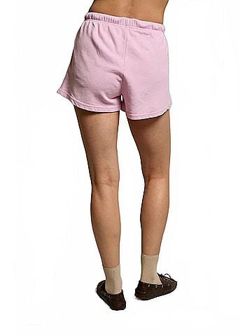 perfectwhitetee Layla Relaxed Fit Sweatshorts in Sugar Pink (view 2)