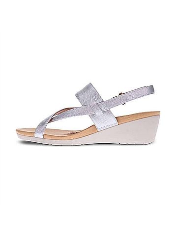 Revere Women's Honolulu Backstrap Wedge Sandal in Pearl (view 2)