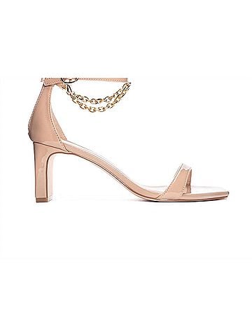 Chinese Laundry Women's Yara Patent Chain Ankle Strap Heels in Nude (view 2)