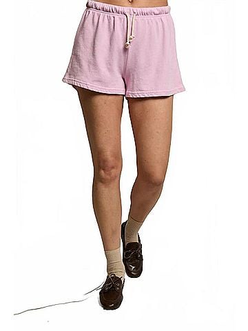 perfectwhitetee Layla Relaxed Fit Sweatshorts in Sugar Pink (view 1)
