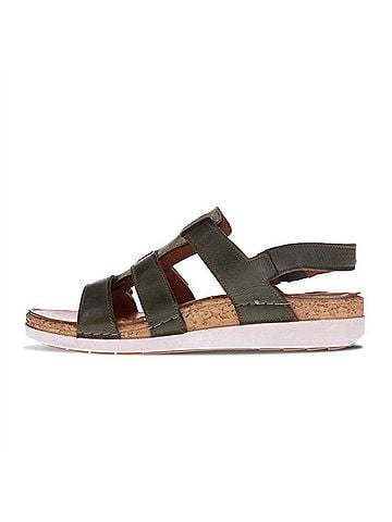 Revere Women's Santorini Gladiator Sandal in Khaki (view 2)