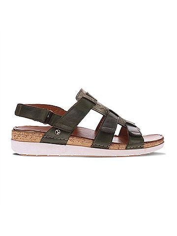 Revere Women's Santorini Gladiator Sandal in Khaki (view 1)