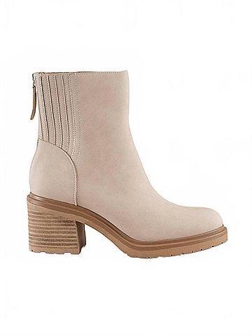 Oasis Society Women's The Megan Lug Chelsea Booties in Beige (view 1)