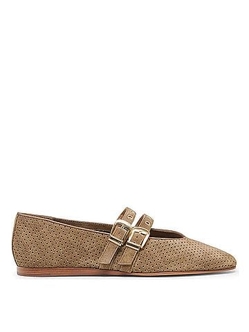 Dolce Vita Women's Baylee Grommet Flat in Olive Suede (view 1)