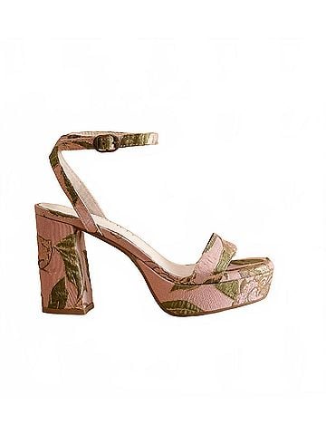 Oasis Society Women's Olympia Raffia Platform Heel in Rose Garden (view 1)