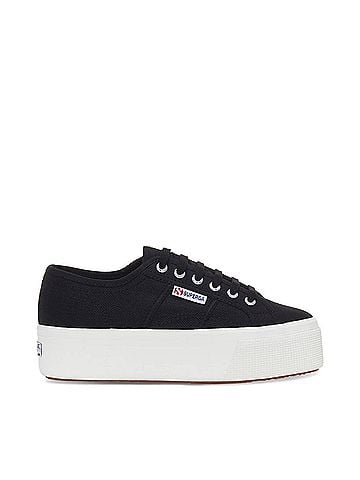 Superga Women's Platform Sneaker in Black (view 1)