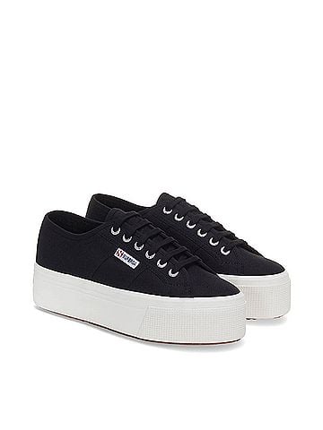 Superga Women's Platform Sneaker in Black (view 2)