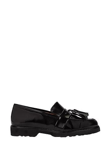 Penelope Chilvers Women's Irvine Tassel Leather Loafer in Black (view 1)