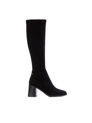 XTI Women's Elastic Suede Boots in Black (view 1)